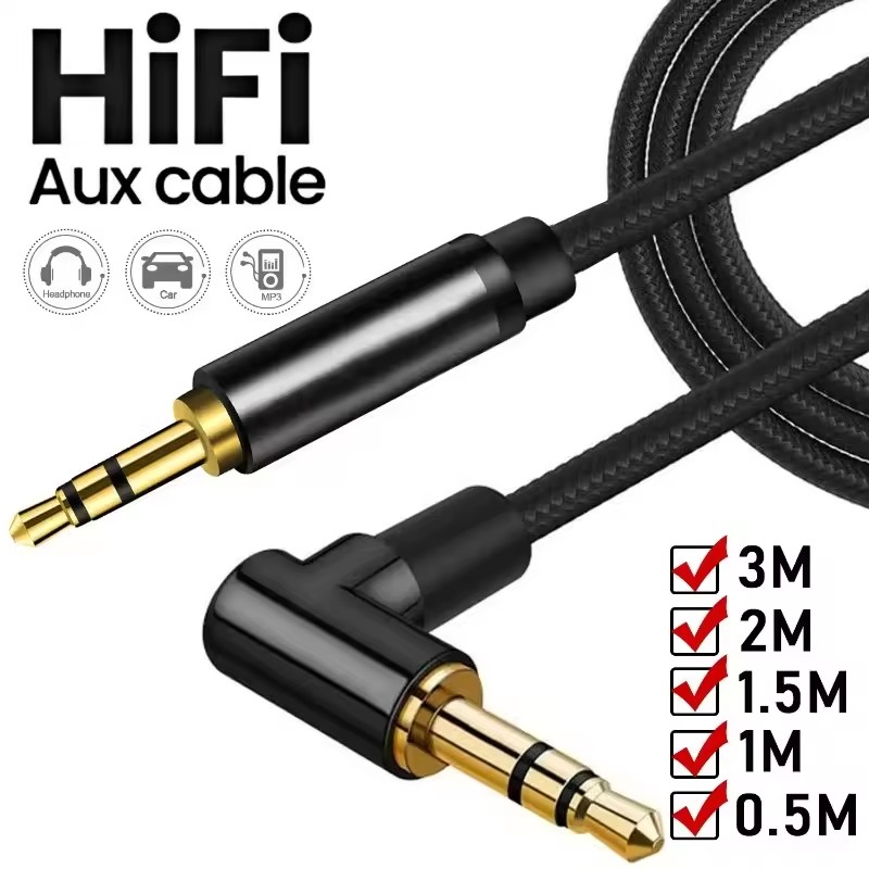 Laptop Accessories Headphones - AUXケーブル 3.5mmジャック オーディオケーブル オス-オス 編組ワイヤーコード スピーカーワイヤー