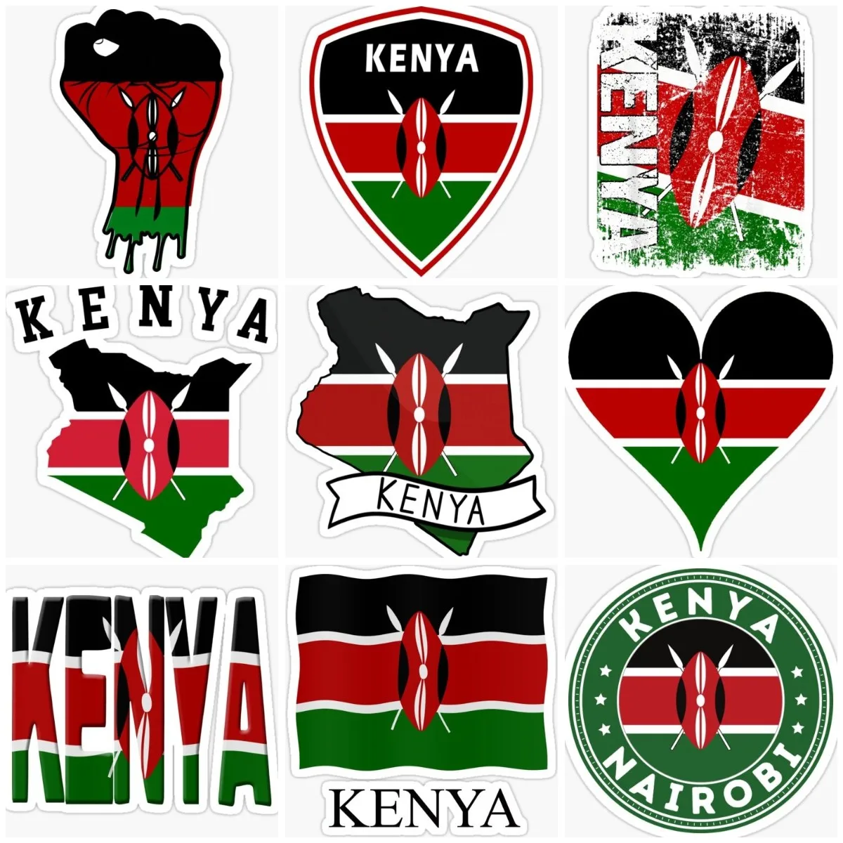 Laptop Accessories Kenya - ケニア国旗地図エンブレムクリエイティブステッカーラップトップアクセサリートラックビニール窓オートバイ壁車ガラスヘルメットデカールカスタマイズ可能
