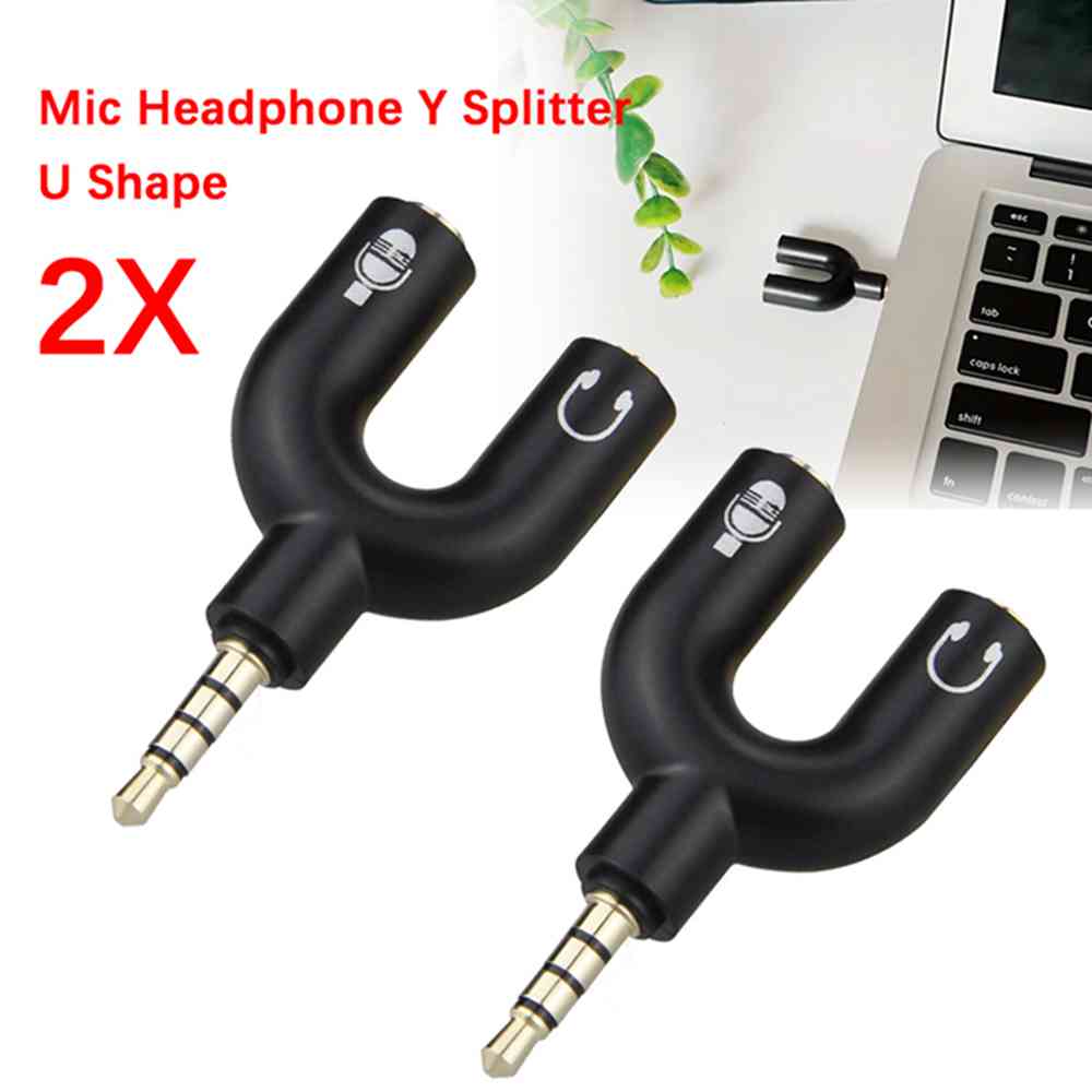 3.5 ミリメートルヘッドフォンマイクスプリッタアダプタ U - Laptop Accessories Headphones のレビューと価格
