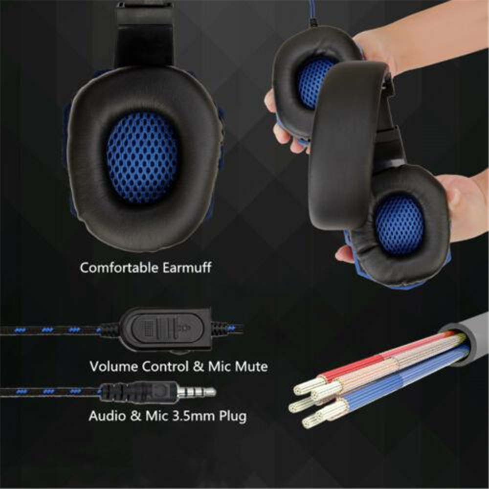 調整可能なマイク付き有線ゲーミングヘッドセット,ゲーマーヘッ - Laptop Accessories Headphones のレビューと価格