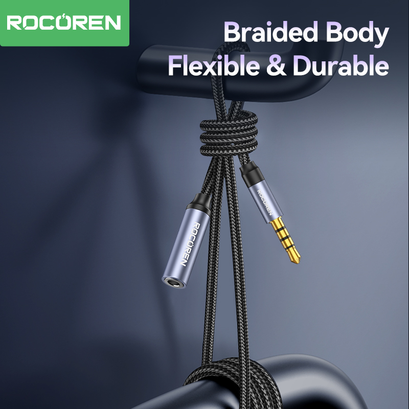 Rocoren AUXケーブル 3.5mmジャック オス-メ - Laptop Accessories Headphones のレビューと価格