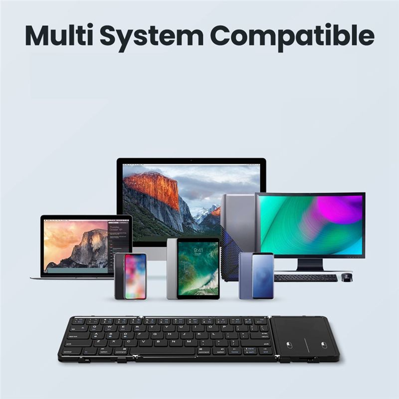 タッチパッド付き充電式折りたたみ式Bluetoothキーボー - Laptop Accessories To Buy のレビューと価格