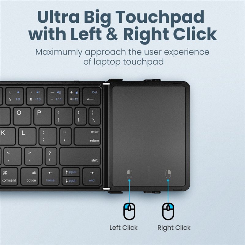 タッチパッド付き充電式折りたたみ式Bluetoothキーボー - Laptop Accessories To Buy のレビューと価格